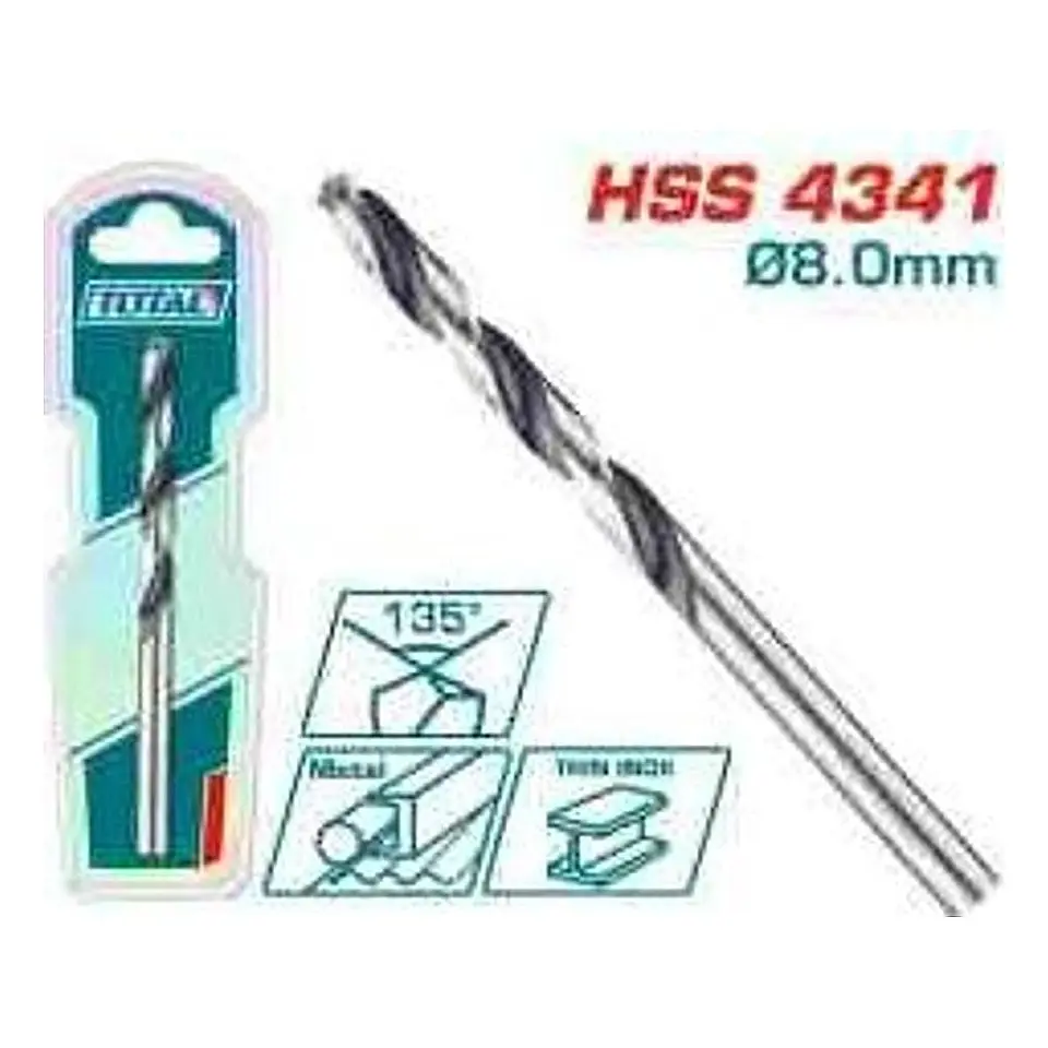BROCA PARA METAL 4341 HSS 8MM TOTAL 1