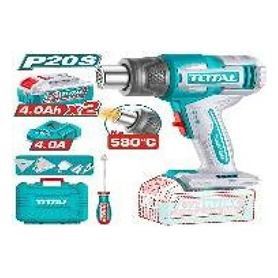 PISTOLA DE CALOR INALAMBRICO 20V + CARG Y 2 BAT 4amp TOTAL 1