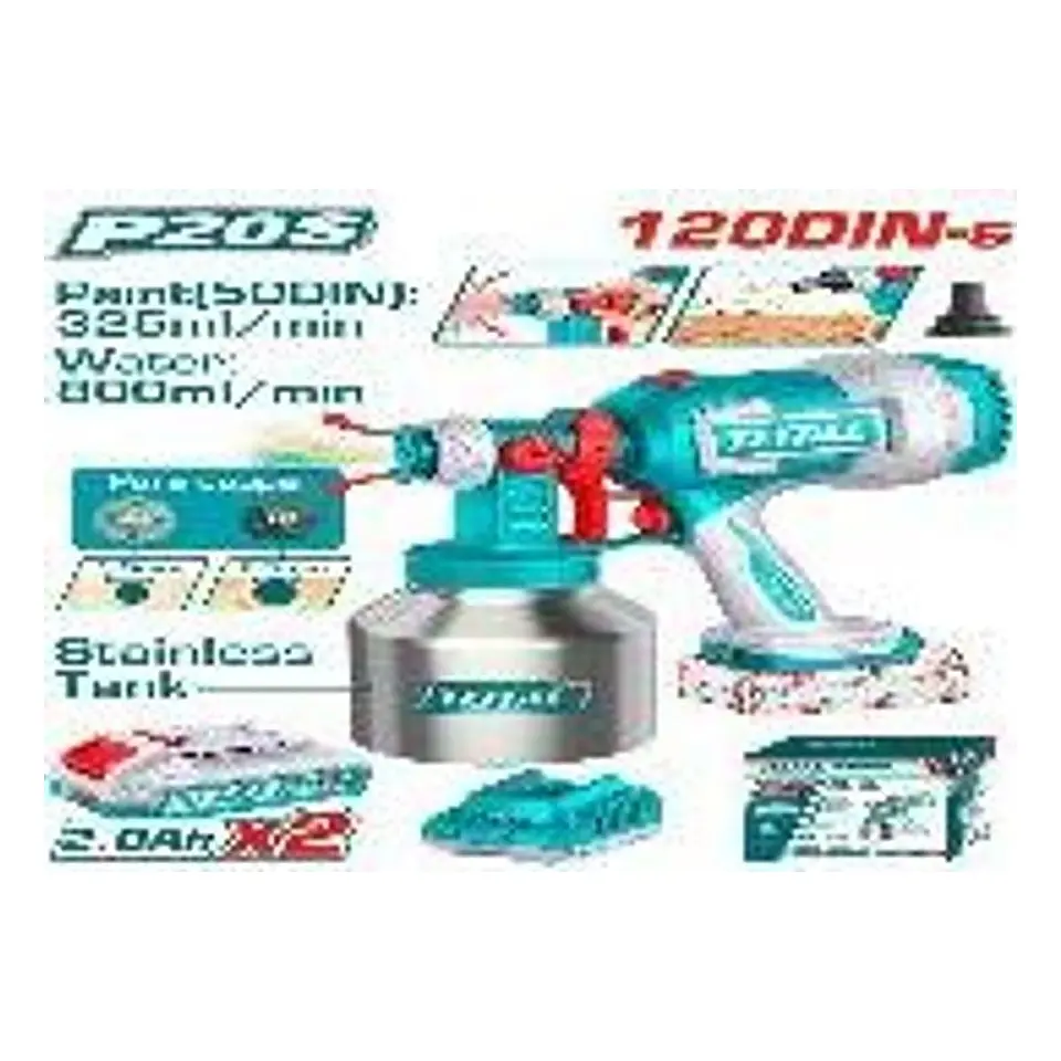 PISTOLA PINTAR INALAMBRICO 20V 800ML 120DIN-s TOTAL 1