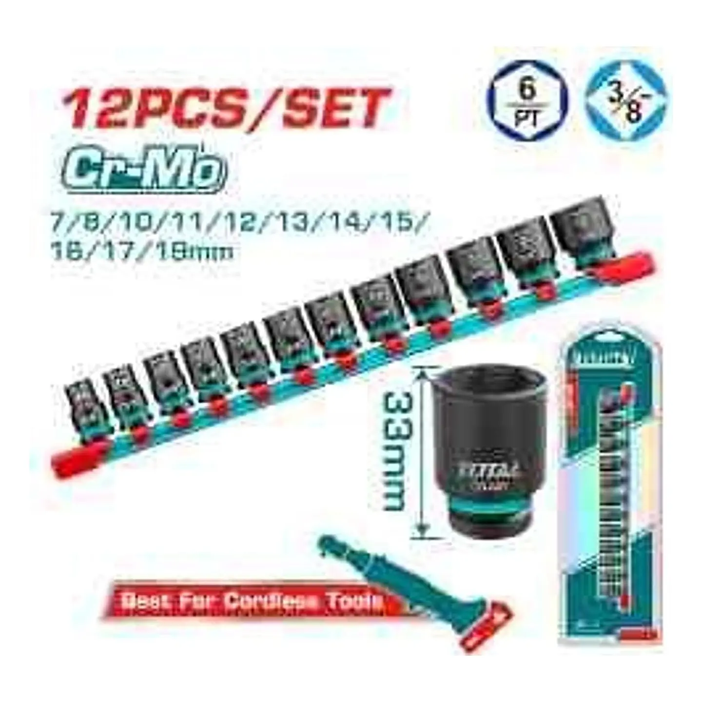 JGO DADOS DE IMPACTO POR 12PCS 3/8