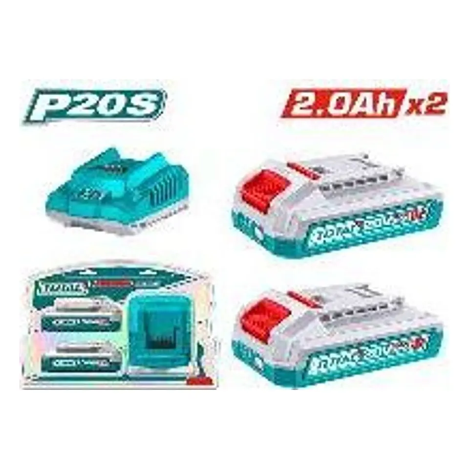 KIT DE BATERIAS Y CARGADOR 20V 2.0AH X 2PCS TOTAL 1