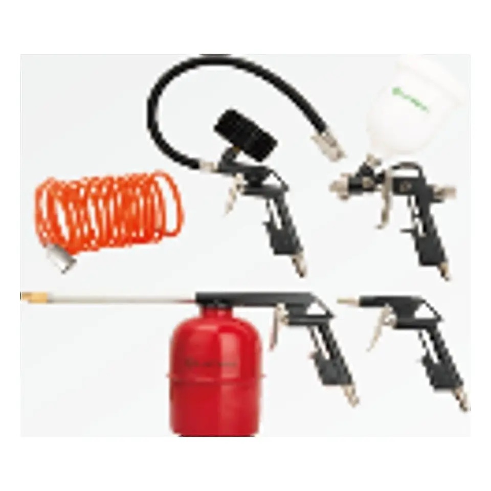 KIT DE PISTOLAS DE PINTAR Y PULVERIZADORA CON COPA POR 5PCS 1