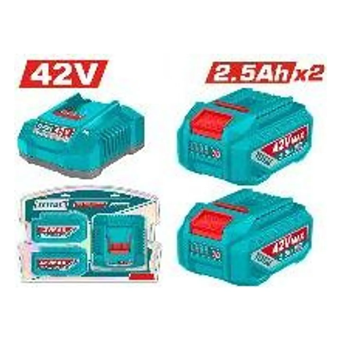 KIT DE BATERIAS Y CARGADOR 42V 2.5AH X 2PCS TOTAL 1