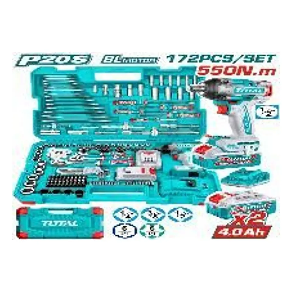 KIT LLAVE IMPACTO INALAMBRICO CON 172PCS HERRAMIENTAS TOTAL 1