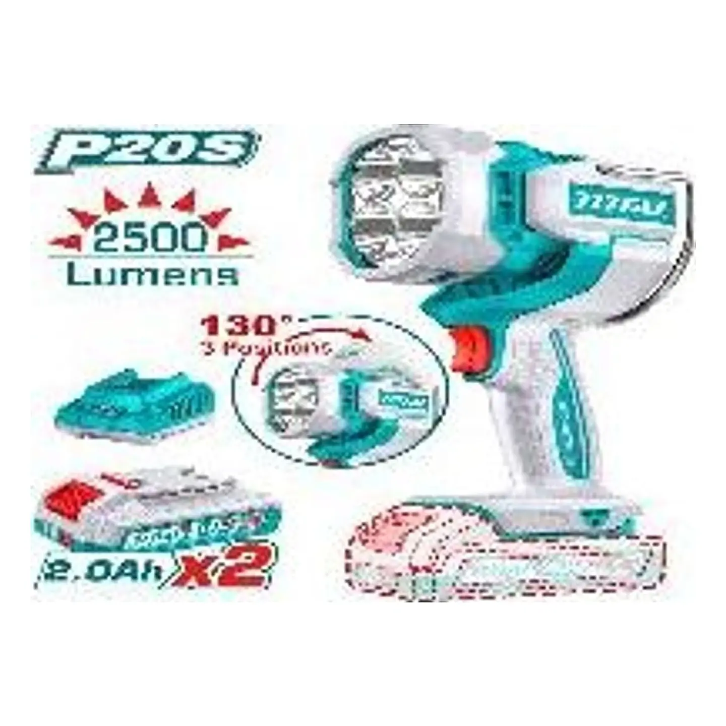 LAMPARA DE TRABAJO INALAMBRICO 20V 2500LUM CON BAT Y CARG TO 1