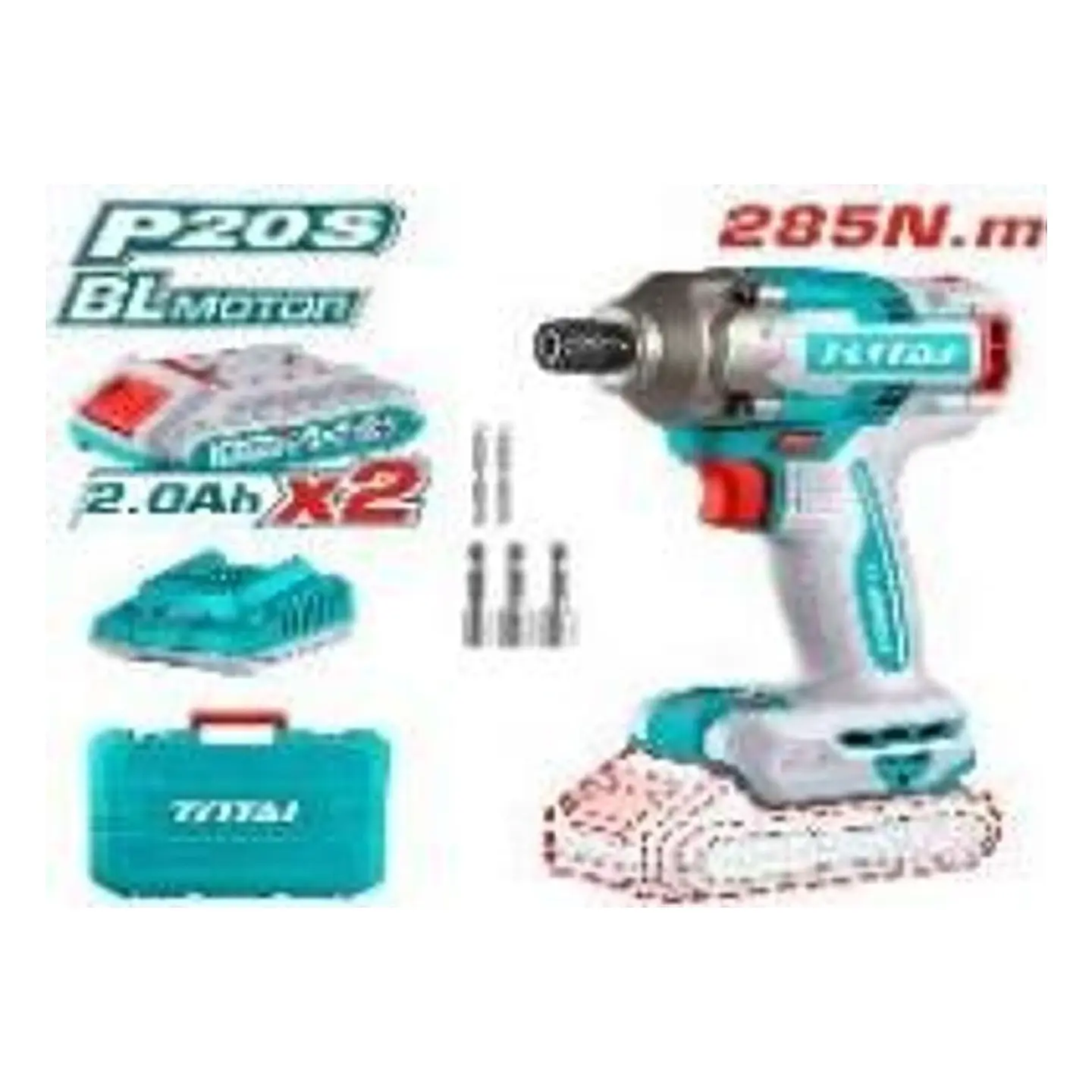 ATORNILLADOR DE IMPACTO LITIO-ION 20V 285NM TOTAL 1