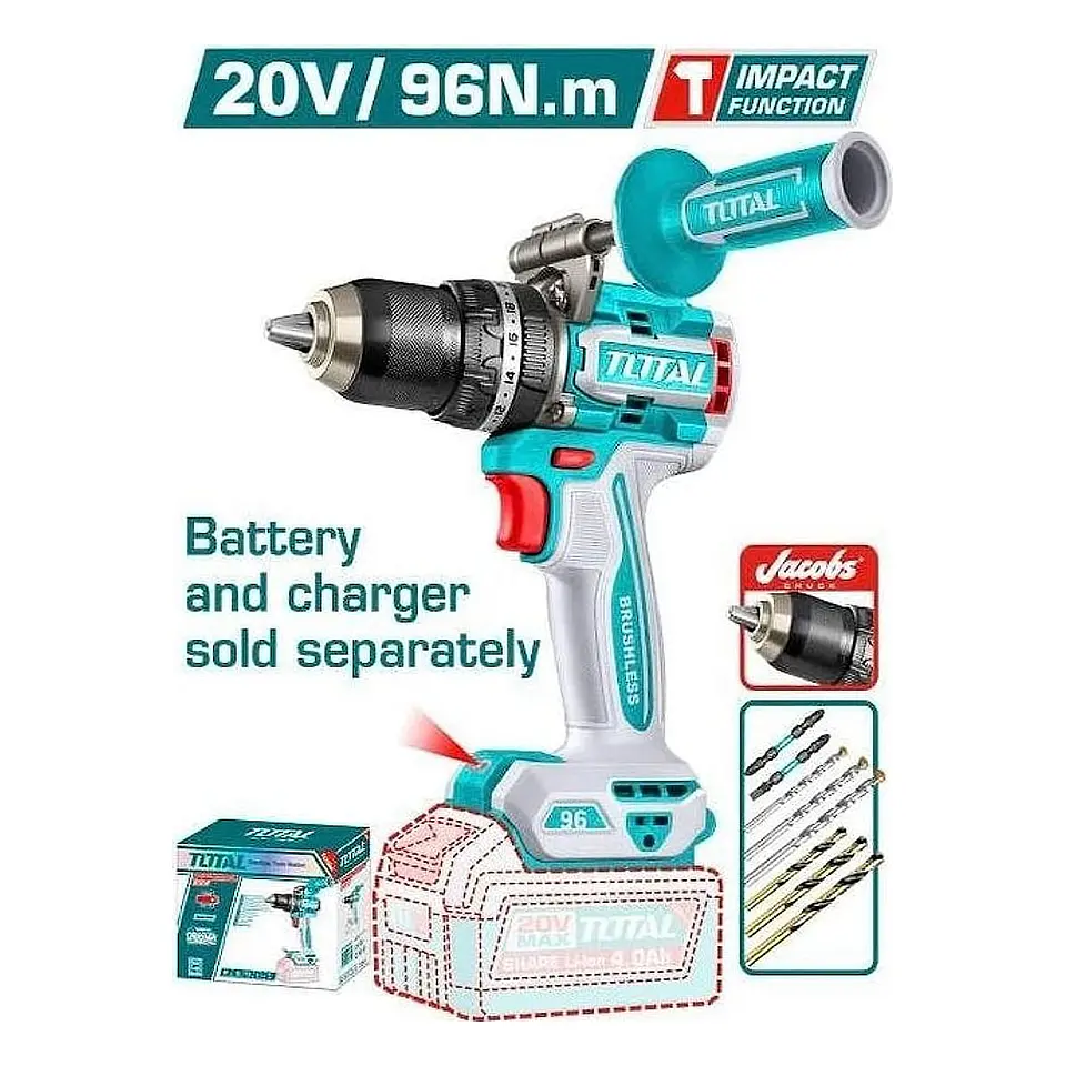 TALADRO INAL DE IMPACTO 13MM 20V 96NM TOTAL  SIN BATERIA SIN 1