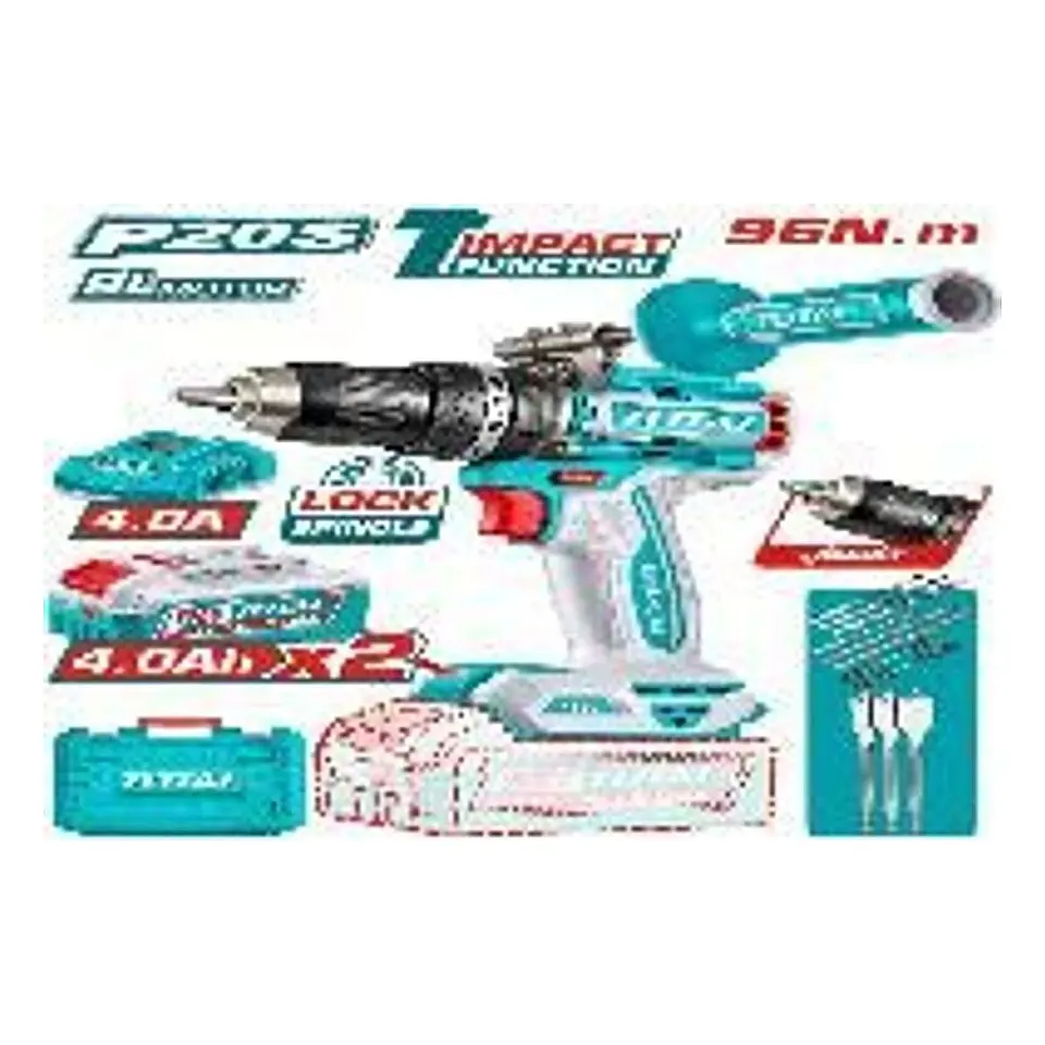TALADRO INAL DE IMPACTO 13MM 20V 96NM TOTAL 1
