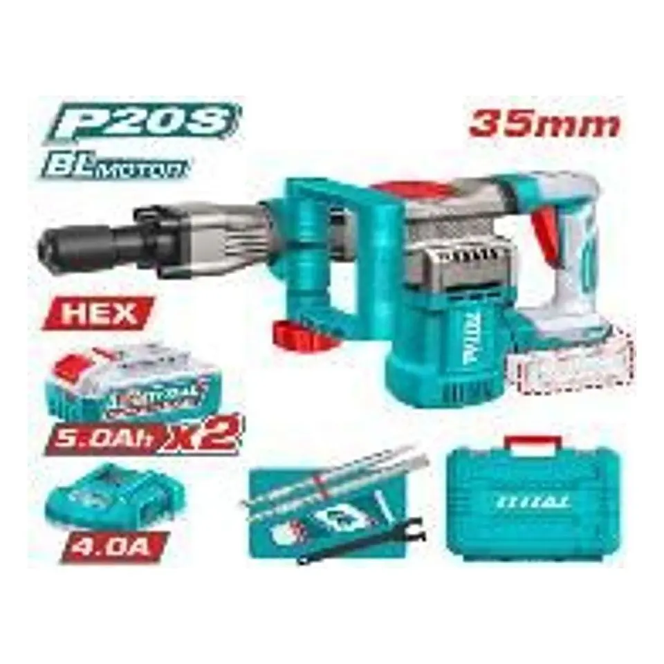 DEMOLEDOR INALAMBRICO 35MM 20V 16J CON BAT Y CARG TOTAL 1