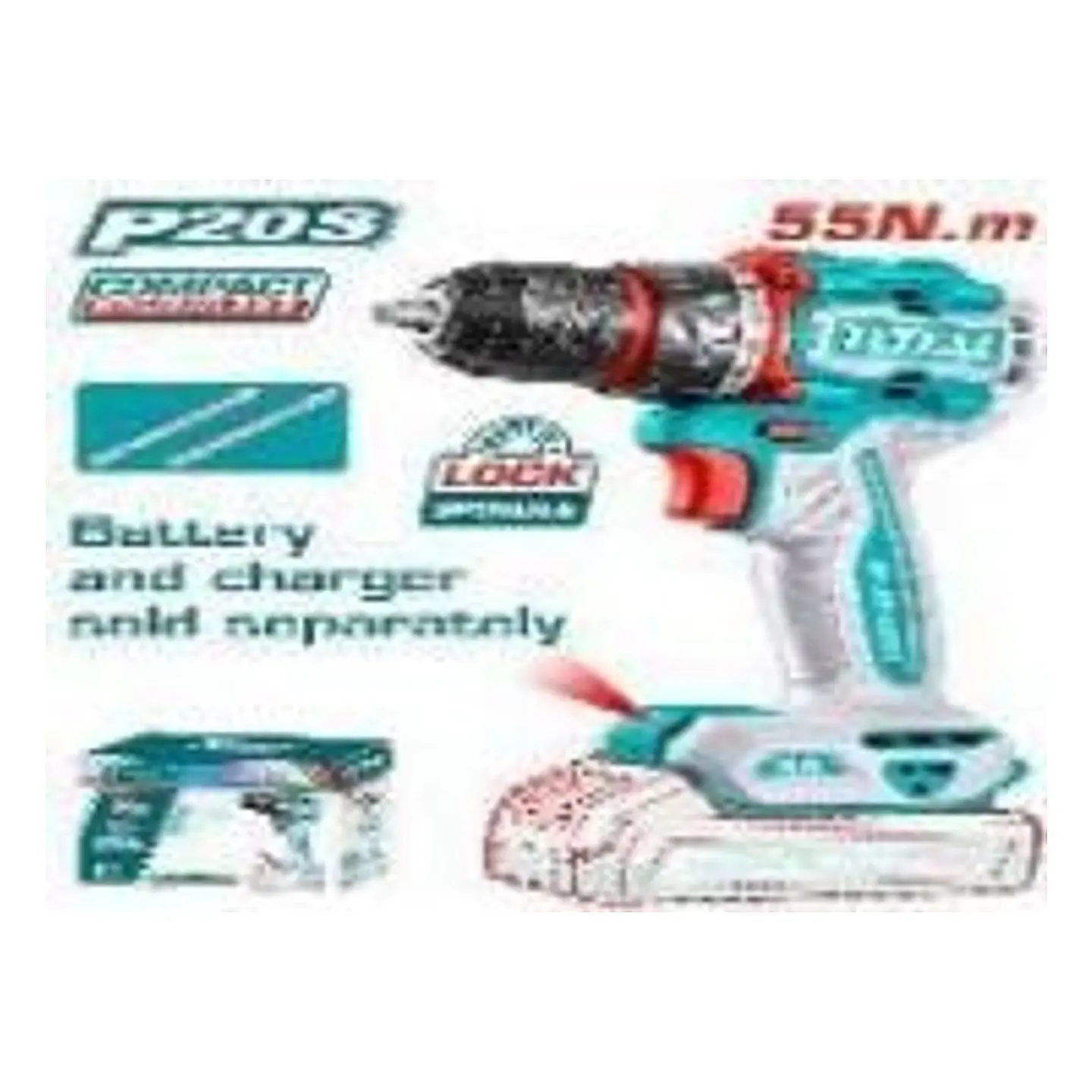 TALADRO INALAMBRICO LITIO-ION 13MM 20V 55NM SIN BATERIA SIN 1