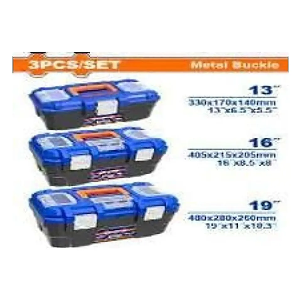 JUEGO DE 3 CAJAS PLASTICAS HEBILLA METALICA WADFOW 1