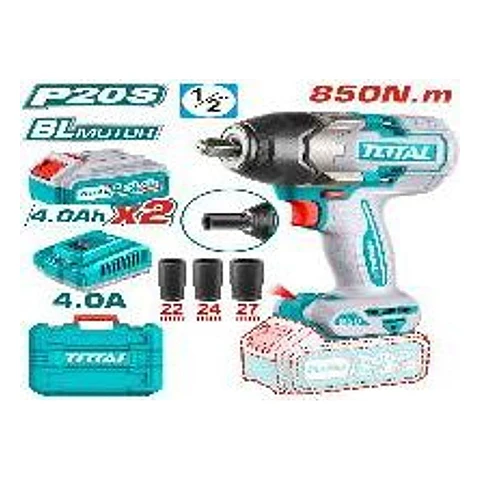 LLAVE DE IMPACTO INALÁMBRICO 1/2" 20V 850NM TOTAL