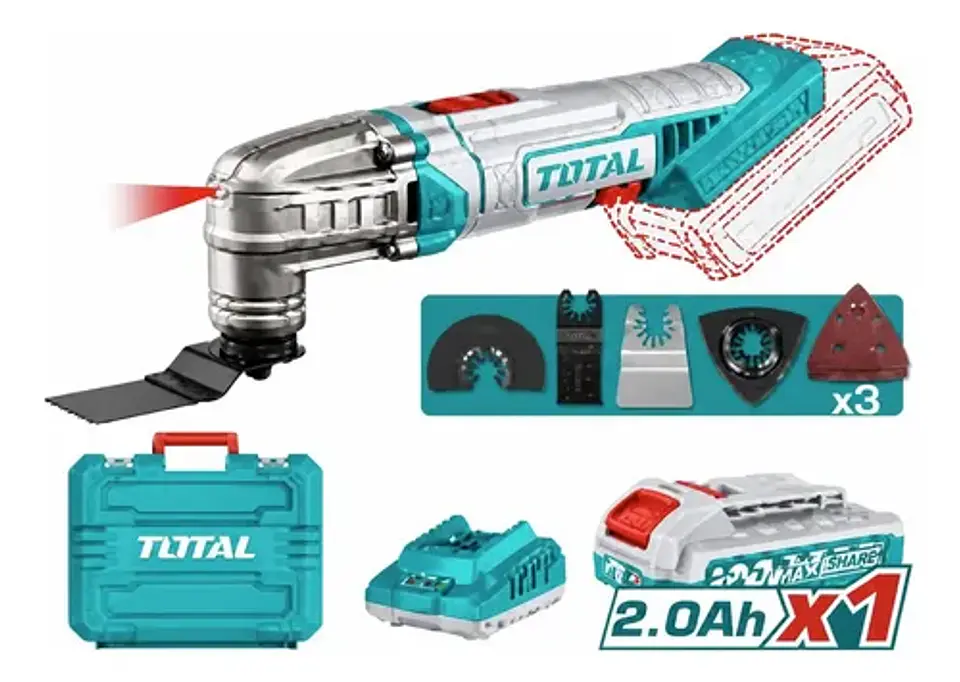 HERRAMIENTA MULTIUSO INALAMBRICO 20V TOTAL + CARG + BAT 1