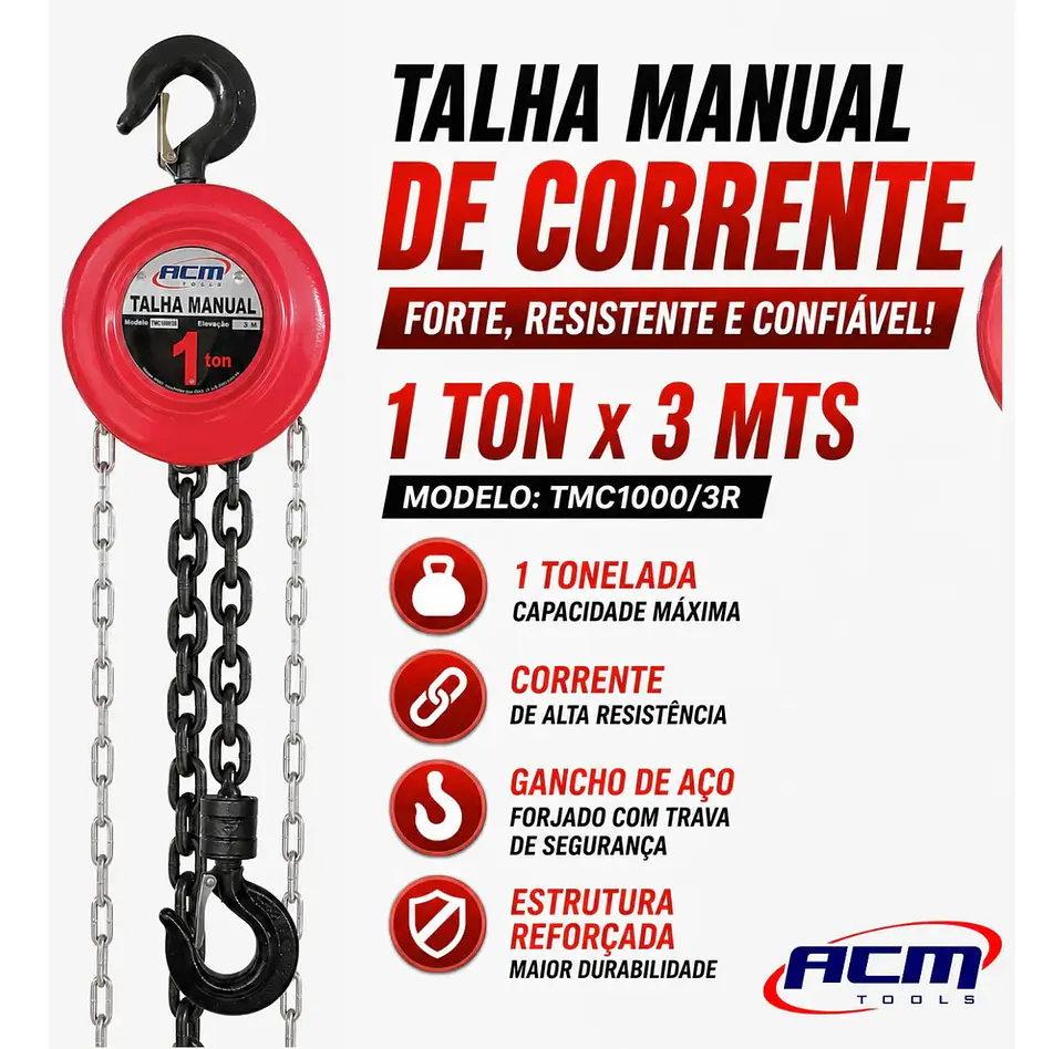 TECLE MANUAL 1 TON ROJO NEVA 3