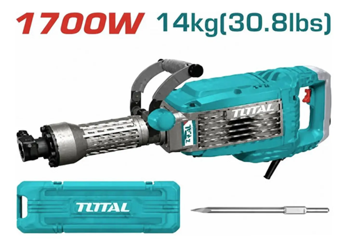 MARTILLO DEMOLEDOR 1700W HEX 14KG TOTAL 1
