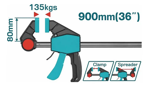 PRENSA RAPIDA 36" 135KGS TOTAL