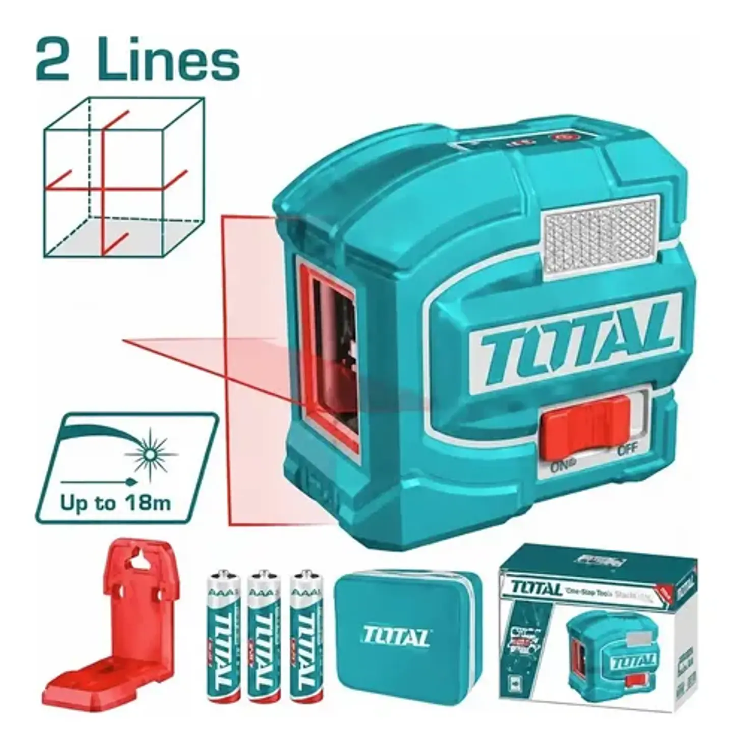 NIVEL LASER AUTO-NIVELANTE 2 LINEAS  0-18M  TOTAL 1