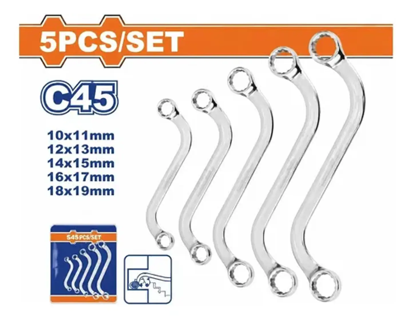 JUEGO DE 5 LLAVES CORONA TIPO S WADFOW 1