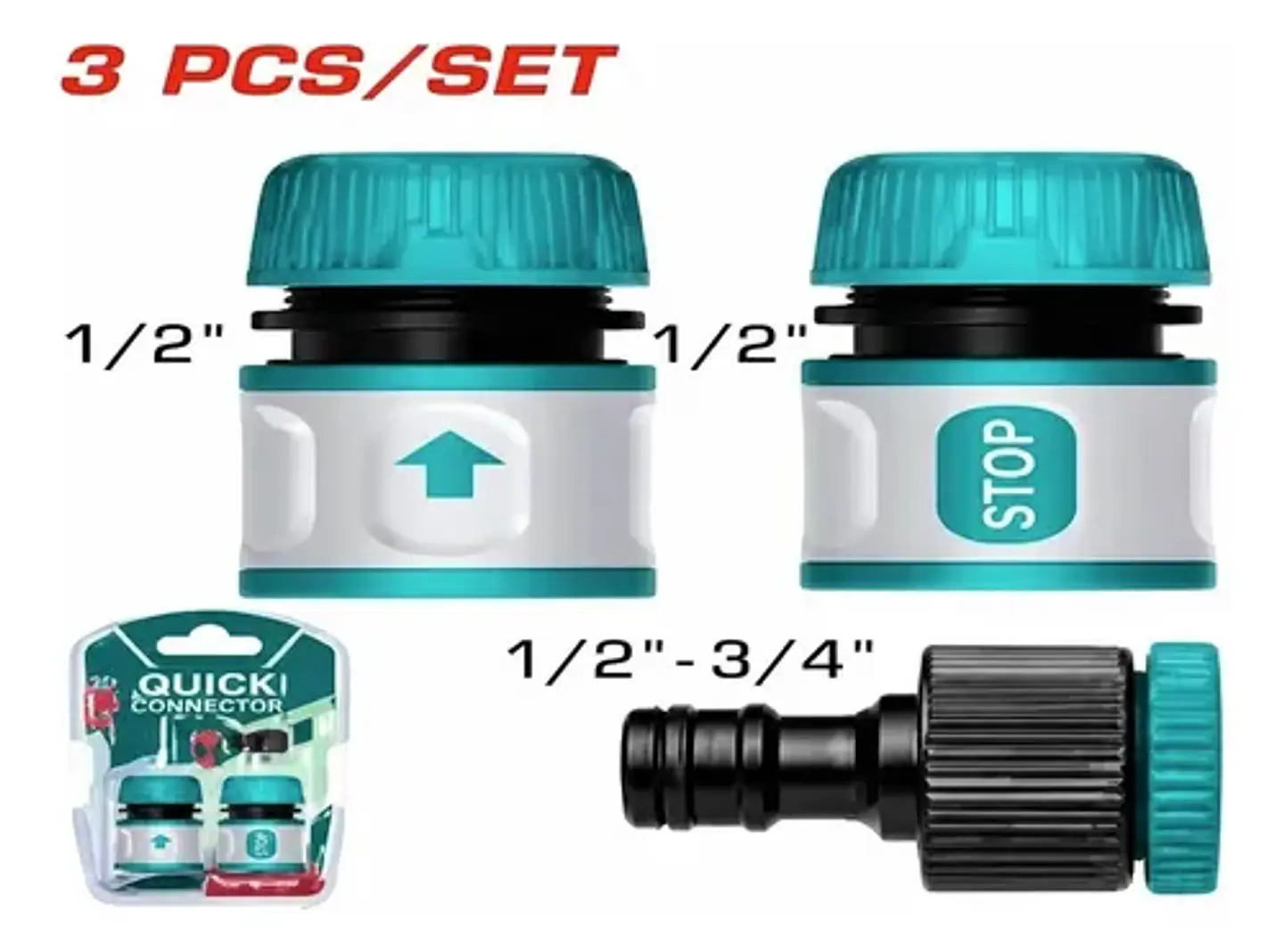 JGO CONEXIONES RAPIDO POR 3PCS PARA MANGUERA TOTAL 1