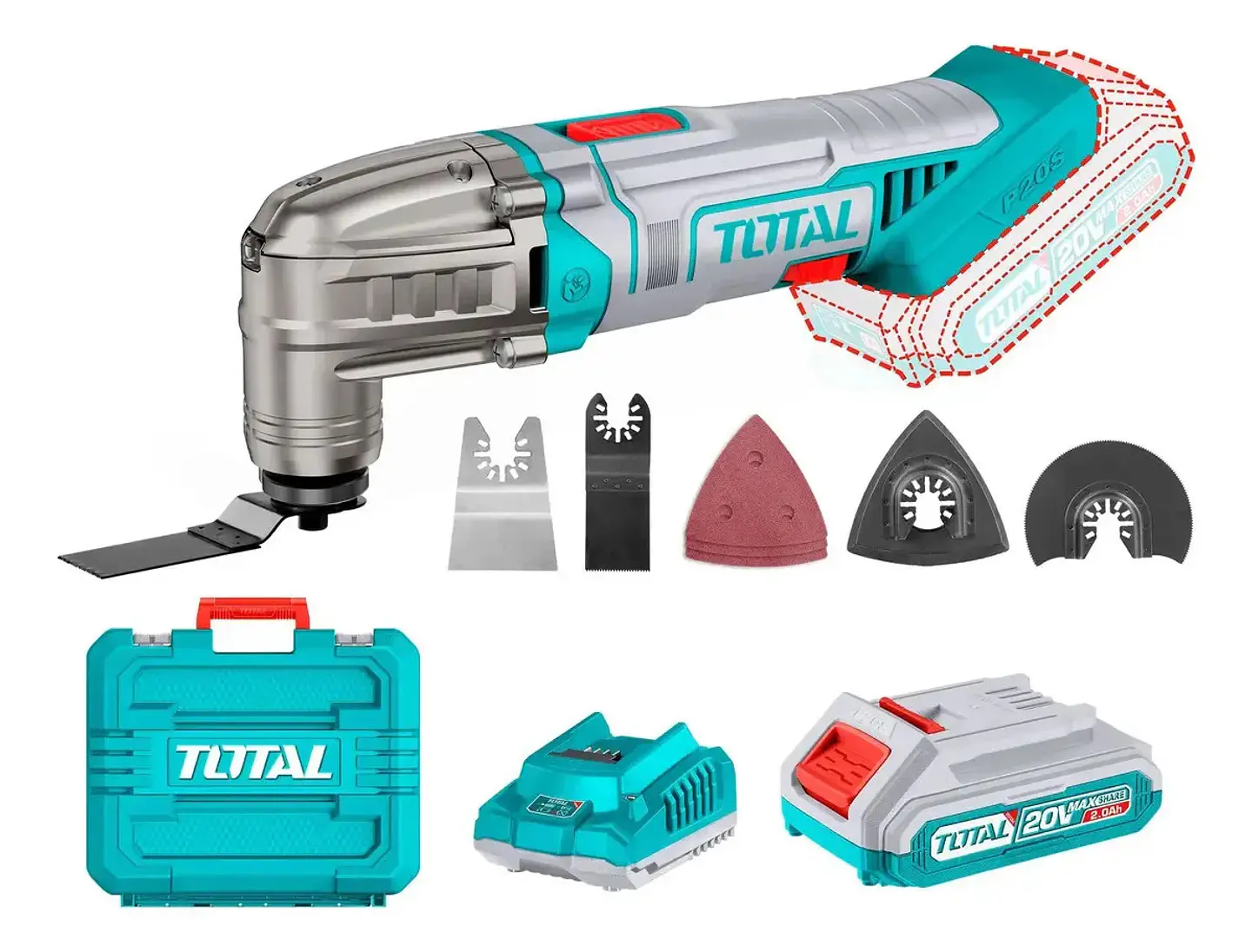 HERRAMIENTA MULTIUSO INALAMBRICO 20V TOTAL 2