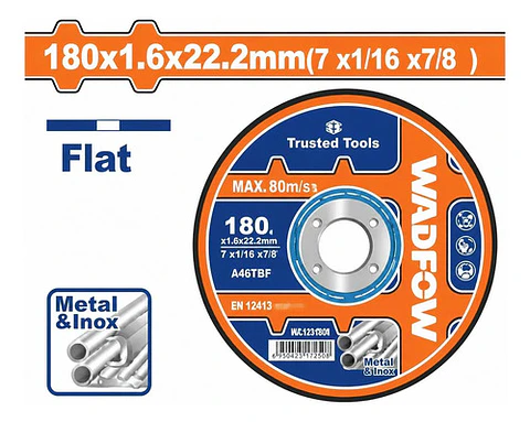 DISCO CORTE ABRASIVO 7"(180X1,6MM) WADFOW