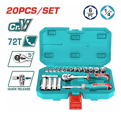 JGO DADOS POR 20 PCS 1/4" TOTAL
