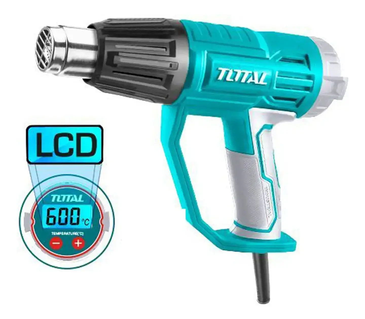 PISTOLA DE CALOR 2000W CON PANTALLA DIGITAL LCD TOTAL 10