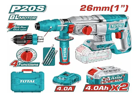 ROTOMARTILLO INALAMBRICO 20V 2.5J 26MM SDS PLUS TOTAL