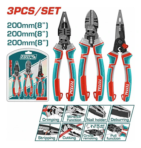 JGO ALICATES POR 3PCS MULTIFUNCIONALES TOTAL