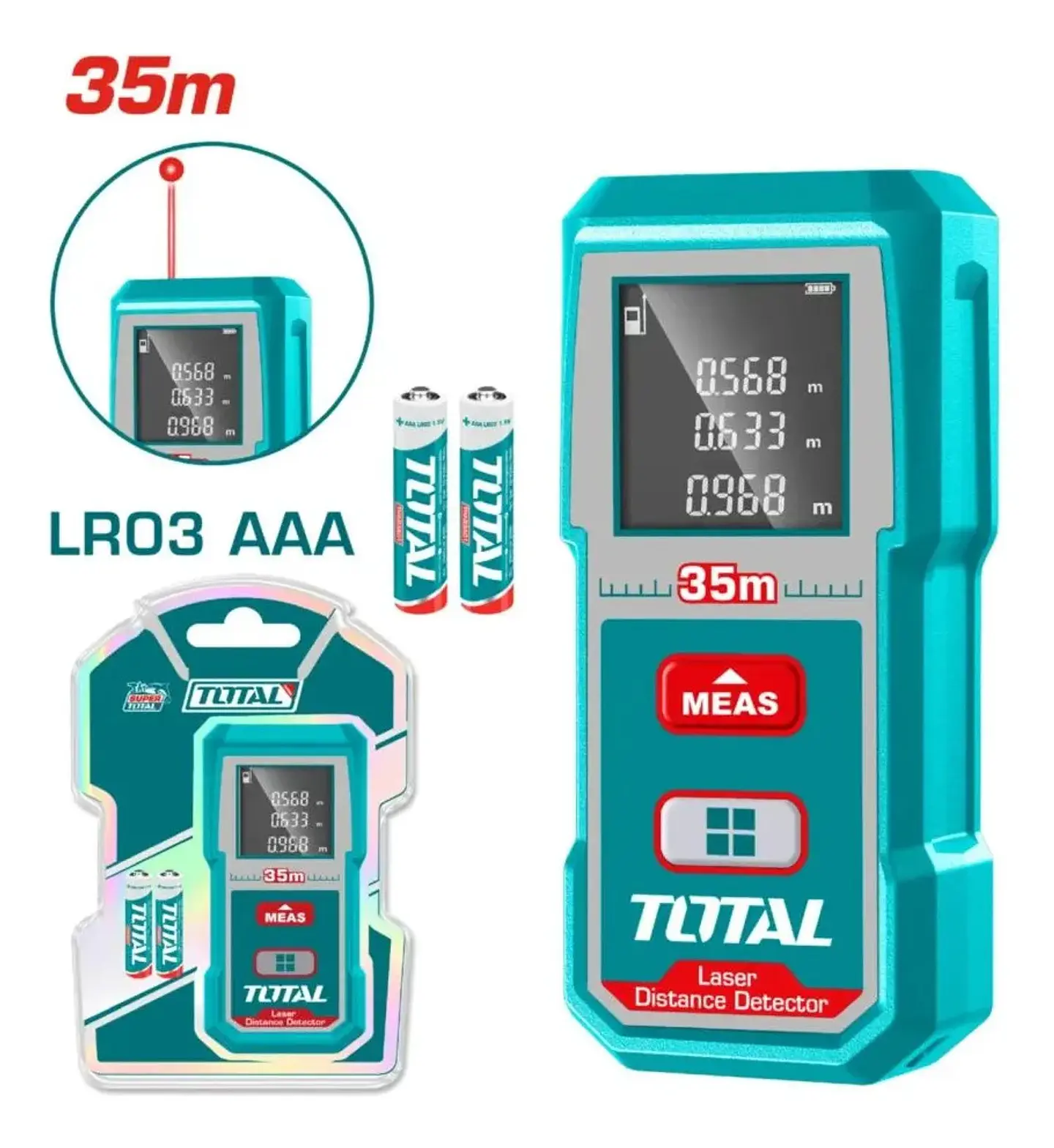 MEDIDOR DE DISTANCIA LASER 35MTS TOTAL 3