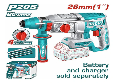ROTOMARTILLO INALAMBRICO 20V 26MM 2.5J SDS PLUS TOTAL
