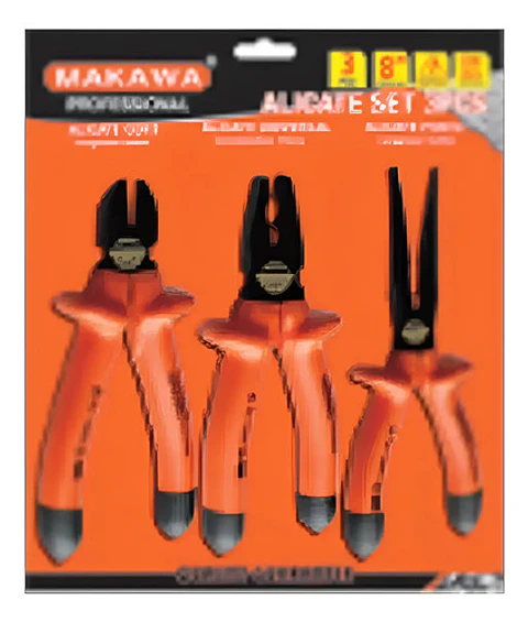 JGO ALICATES X 3PCS 8" PARA ELECTRICISTA MAKAWA