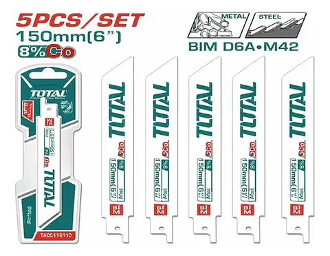 JGO HOJA SIERRA SABLE POR 5PCS PARA METAL TOTAL