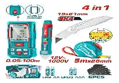 KIT MEDIDOR DE DISTANCIA + DETECTOR DE VOLTAJE + HUINCHA + C