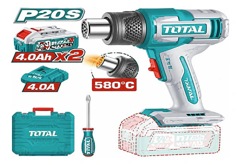 PISTOLA DE CALOR INALAMBRICO 20V + CARG Y 2 BAT 4amp TOTAL