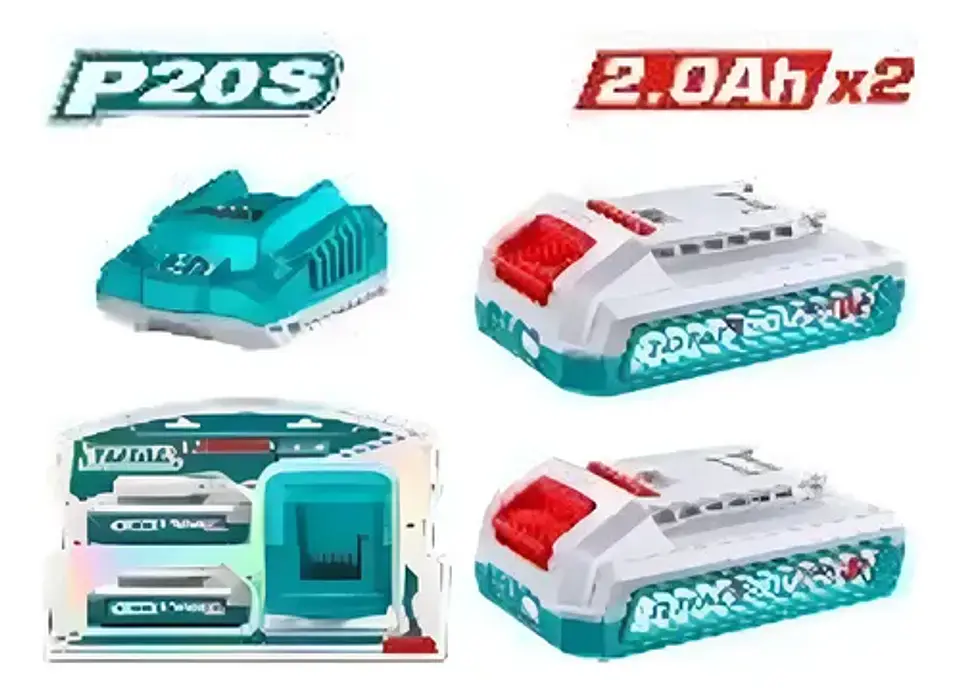 KIT DE BATERIAS Y CARGADOR 20V 2.0AH X 2PCS TOTAL 1