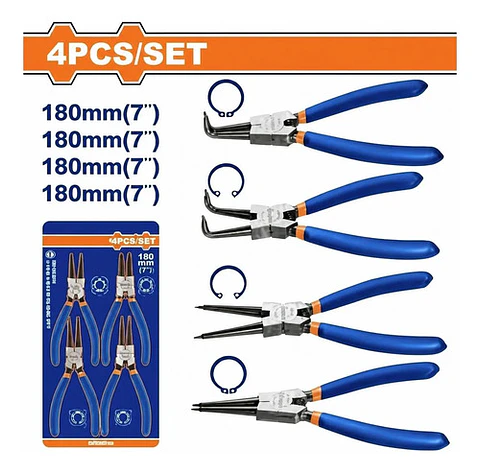 JUEGO DE 4 ALICATES CIRCLIP WADFOW