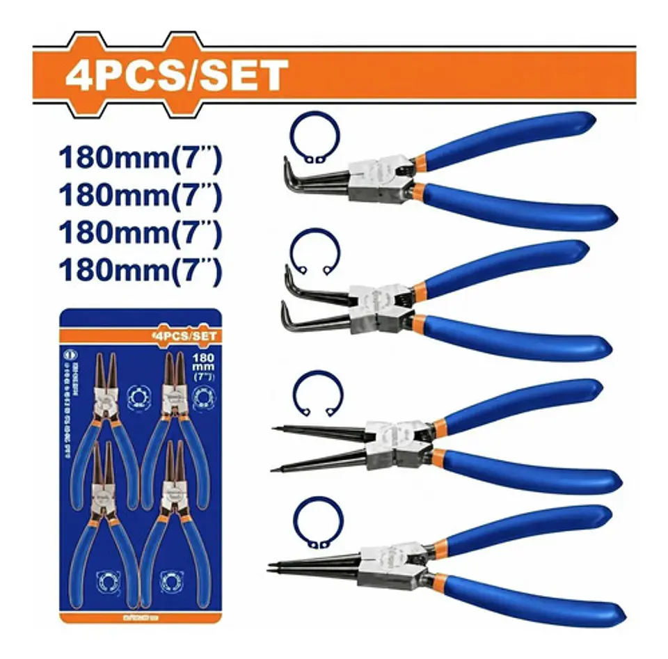 JUEGO DE 4 ALICATES CIRCLIP WADFOW 1