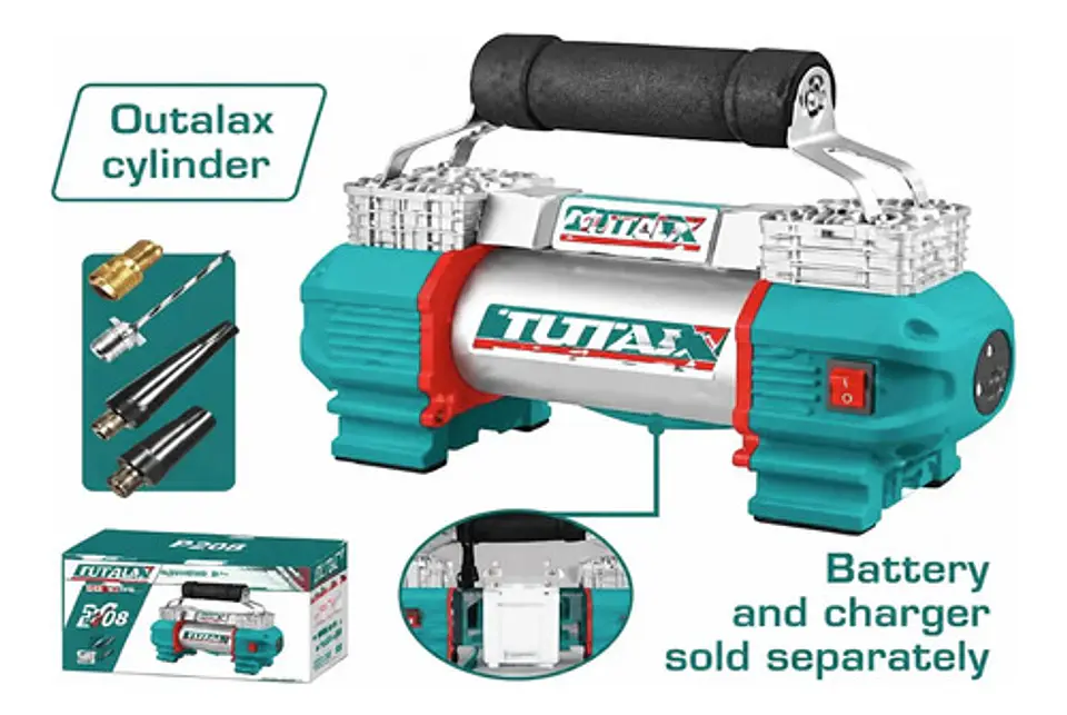 COMPRESOR AUTO INALÁMBRICO 20V 120PSI LITIO-ION TOTAL 1