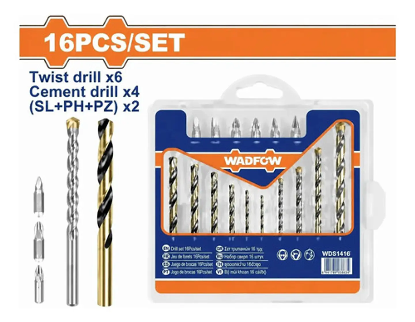 JUEGO DE 16 PCS BROCAS Y PUNTAS WADFOE 1