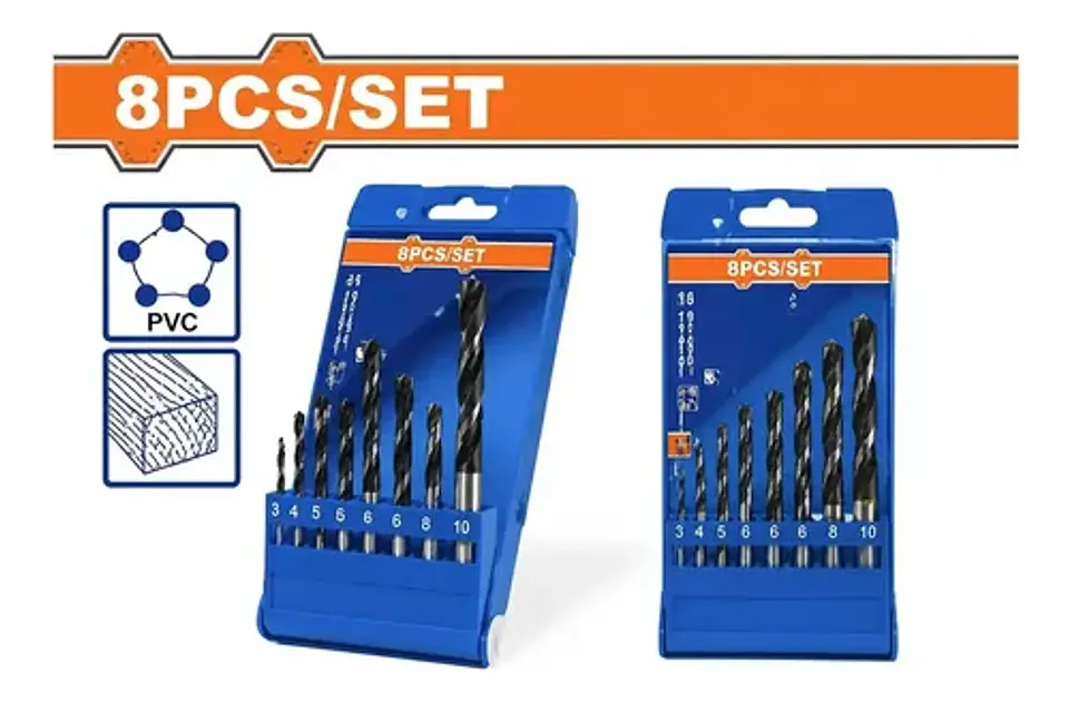 JUEGO DE 8 BROCAS MADERA WADFOW 1
