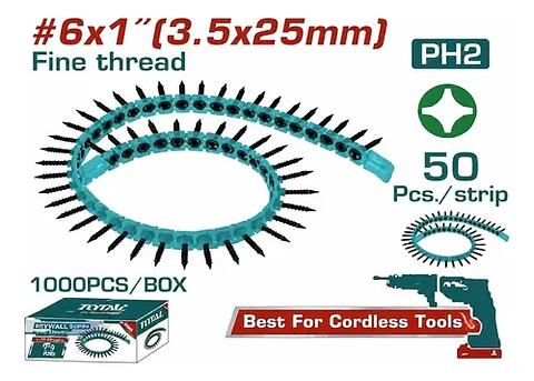 TORNILLOA PARA PANELES DE YESO 3.5X25M 50PCS POR TIRA TOTAL