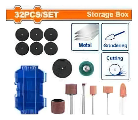 ACCESORIOS MINIRECTIFICADORA 32 PCS WADFOW