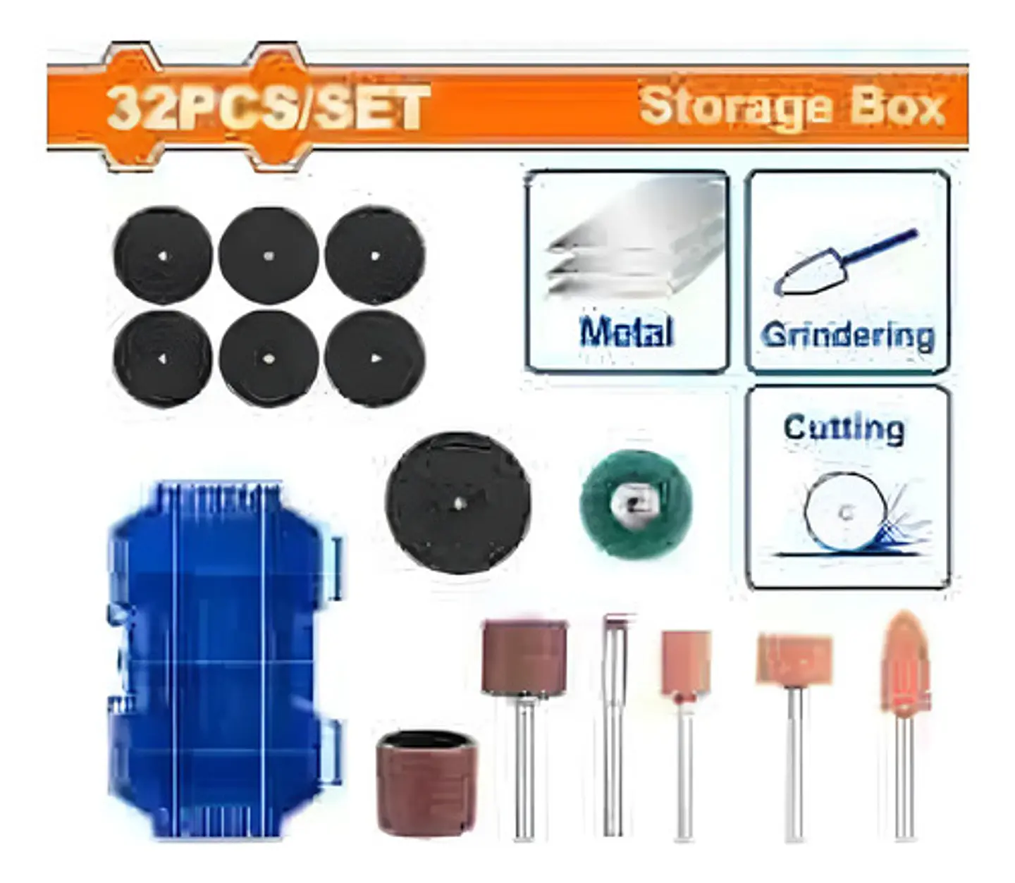 ACCESORIOS MINIRECTIFICADORA 32 PCS WADFOW 1