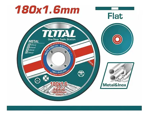 DISCO CORTE P/ METAL ABRASIVO 180MM X 1.6MM TOTAL