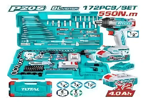 KIT LLAVE IMPACTO INALAMBRICO CON 172PCS HERRAMIENTAS TOTAL