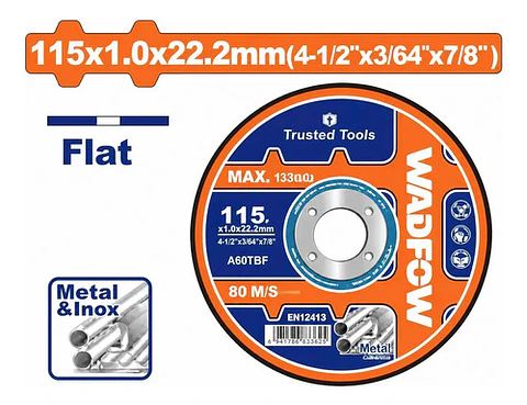 DISCO CORTE ABRASIVO 4-1/2"(115X1,0MM) WADFOW