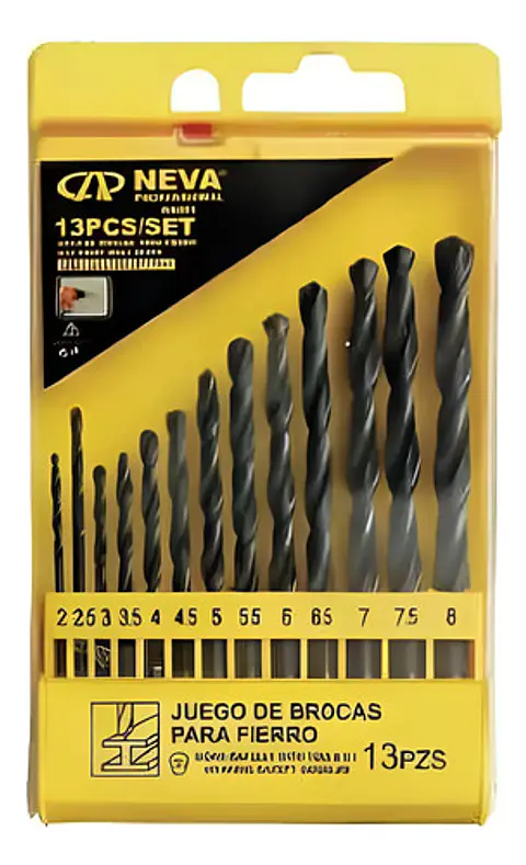 JGO BROCAS P FIERRO 13PCS HSS 2-8MM NEVA