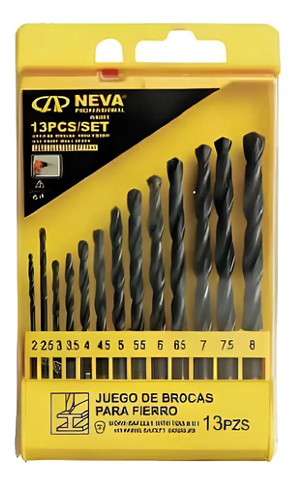 JGO BROCAS P FIERRO 13PCS HSS 2-8MM NEVA 1