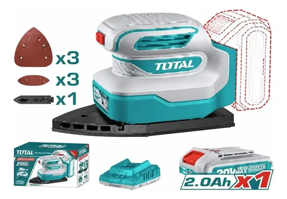 LIJADORA ORBITAL DE PALMA 20V INALAMBRICO TOTAL 1